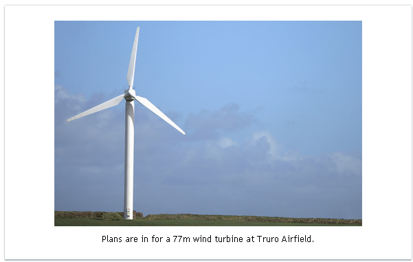 Plans are in for a 77m wind turbine at Truro Airfield