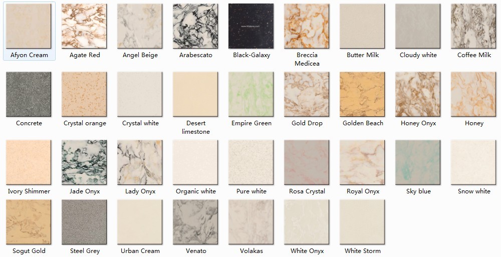 Duraluxe Stone Color Selections