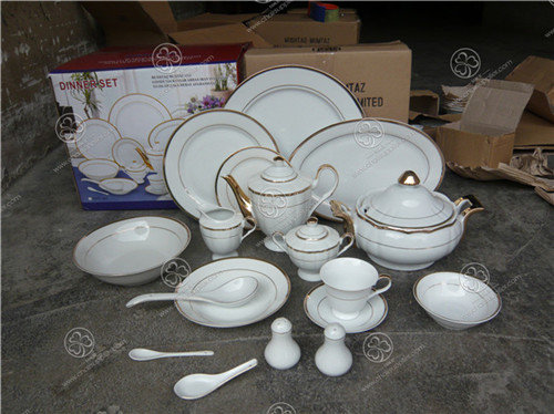 Porcelain Plates,Bowls,Cup&Saucer...with Gold Line,round series