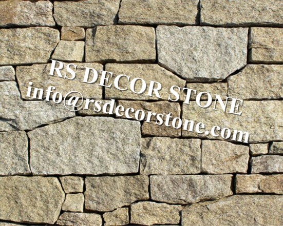 Yellow Gneiss Cement Stone Panel(cement backing)