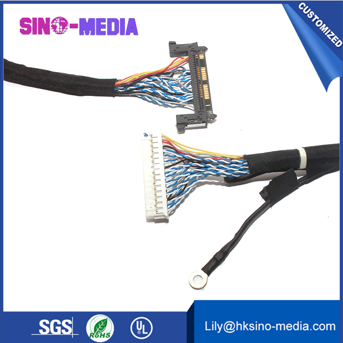 LVDS cable ACES 88341-40 For Samsung, LG, AUO, CMO, Innolux iLCD panel